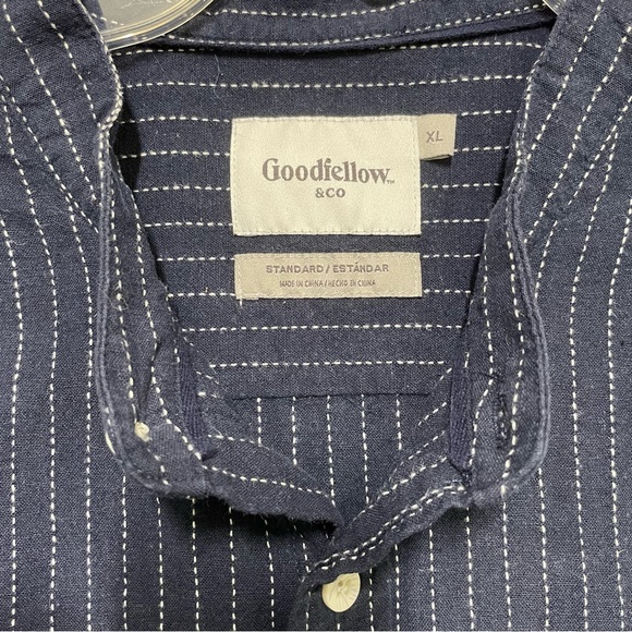 SOLD Goodfellow & Co XL Extra Large Standard Navy Long Sleeve Button Down Target - Picture 3 of 11